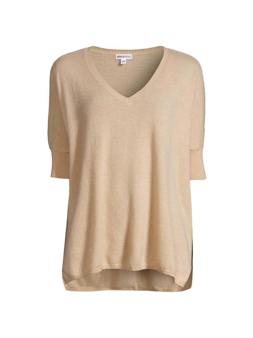 Womens Pow Pow Cashmere Short-Sleeve Sweater Product Image