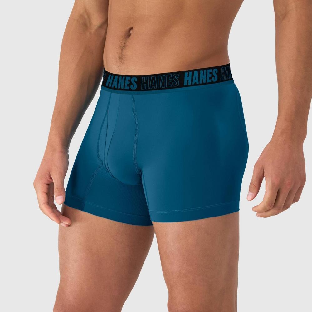 Hanes Moves Premium Mens Trunks 2pk - Blue/Black Product Image