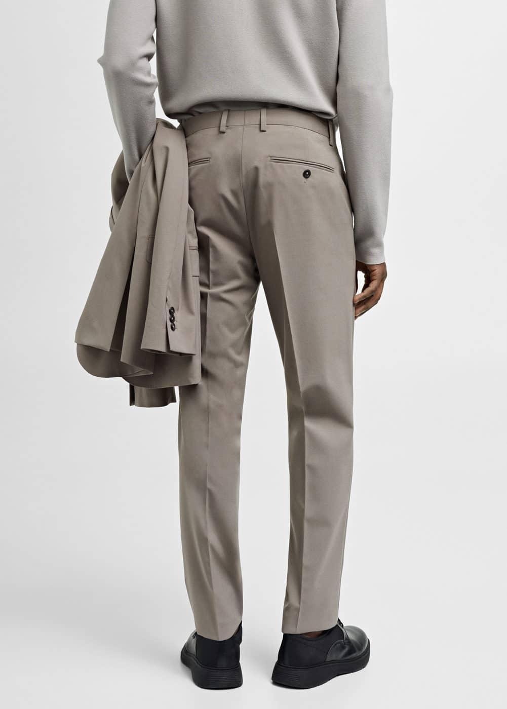 MANGO MAN - Slim fit wool suit pants light/pastel greyMen Product Image