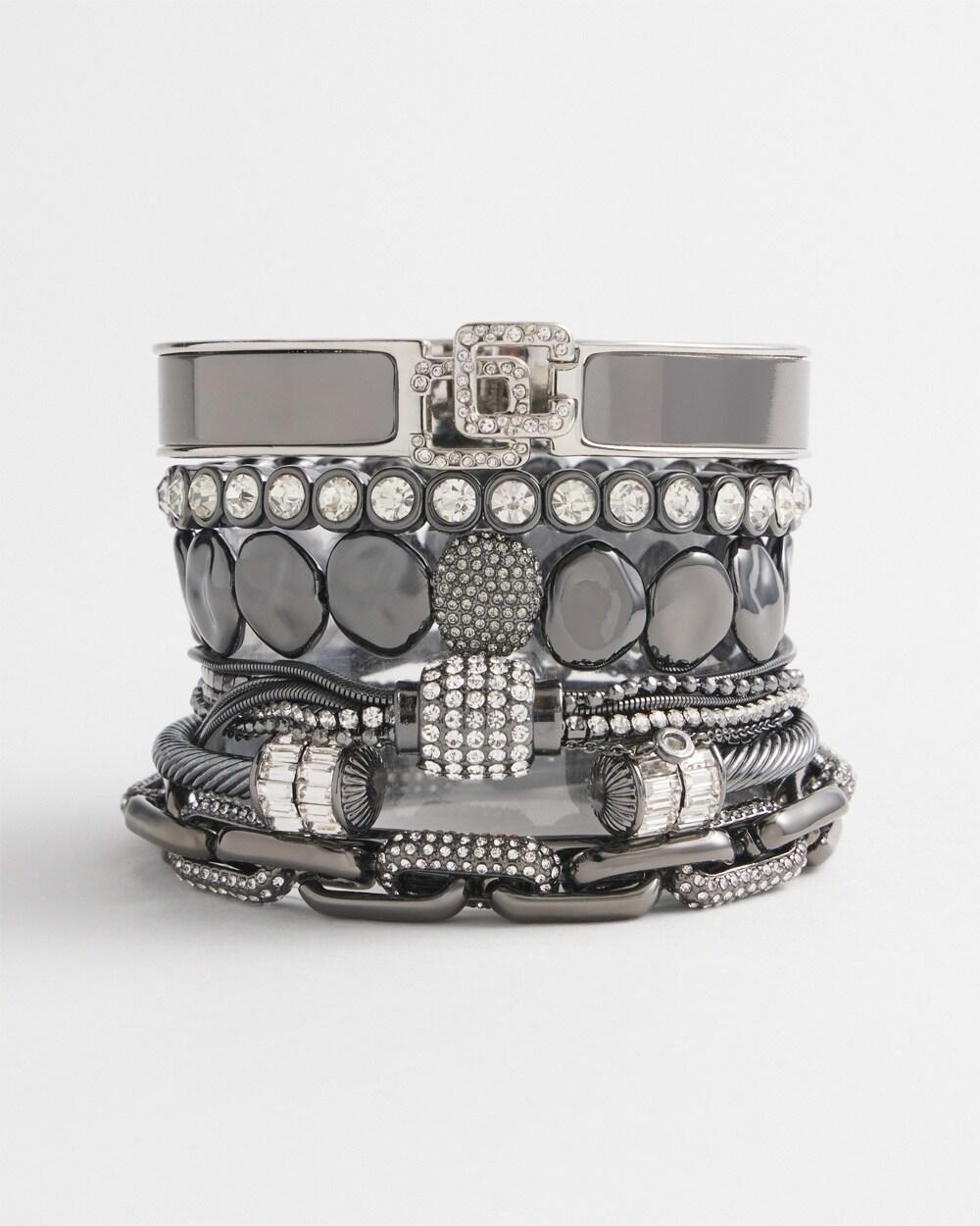 Hematite Link Pavé Stretch Bracelet Product Image