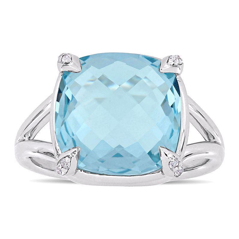 Stella Grace Sterling Silver Sky Blue Topaz & White Topaz Ring, Womens Product Image