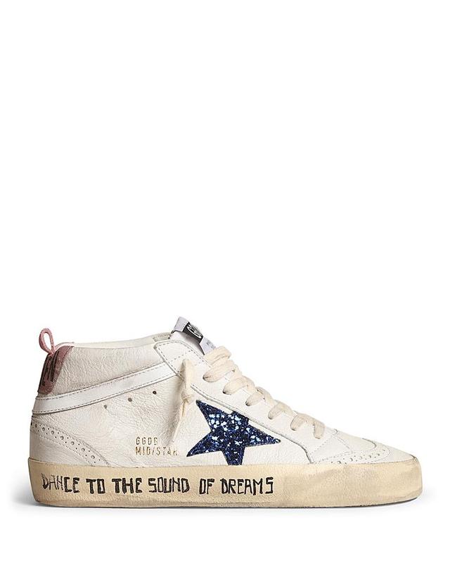 Golden Goose Womens Glitter Star Mid Top Sneakers Product Image