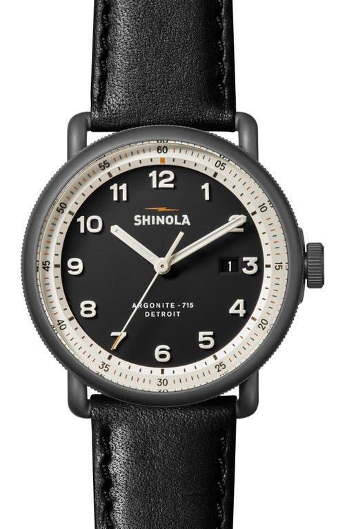 Shinola The Canfield Model C56 Leather Strap Watch, 43mm Product Image