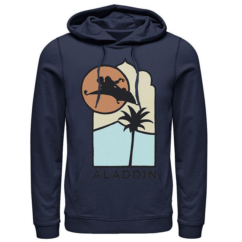 Mens Disney Aladdin Carpet Ride Line Art Logo Hoodie Blue Product Image