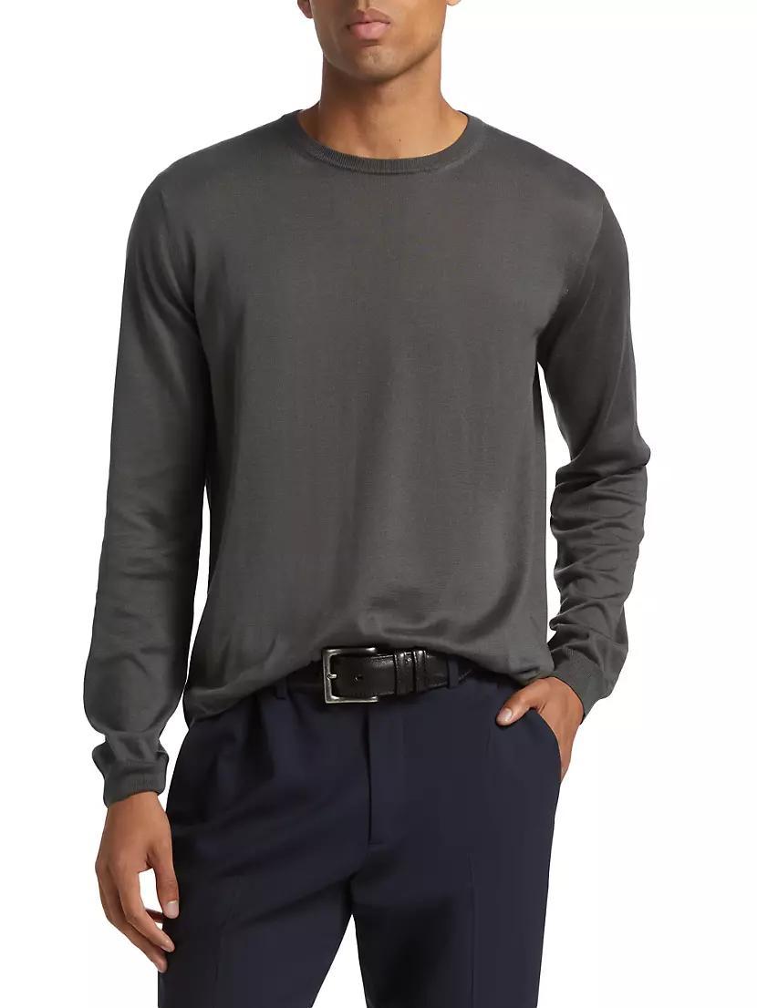 Mens Silk-Cotton Crewneck Sweater Product Image