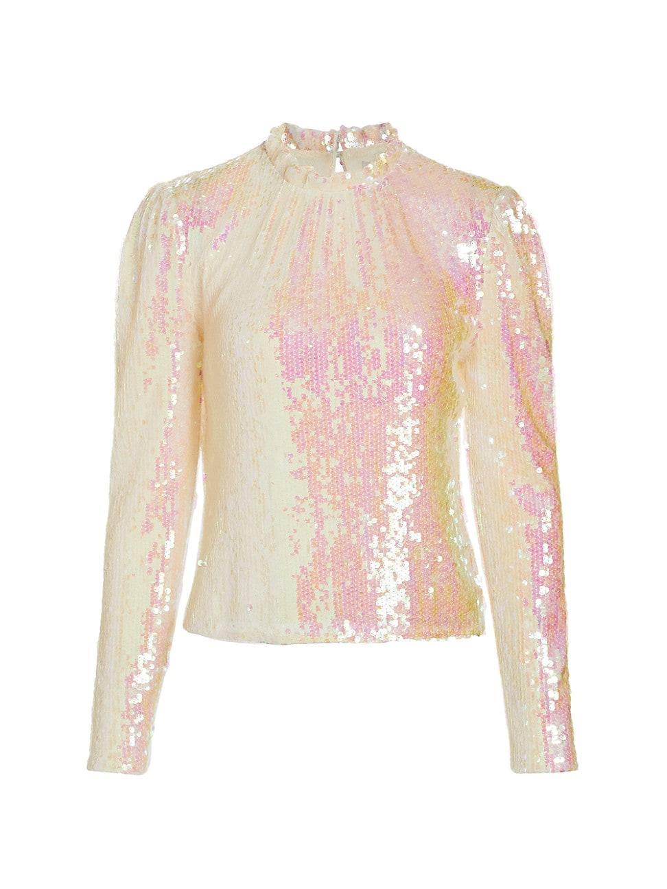 Womens Mira Sequined Long-Sleeve Top Product Image