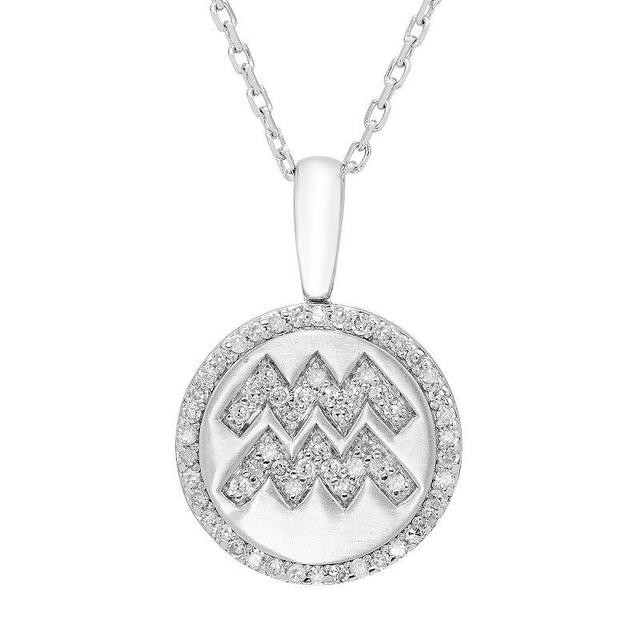 Its Personal Sterling Silver 1/6 Carat T.W. Diamond Zodiac Sign Necklace, Womens Cancer Product Image