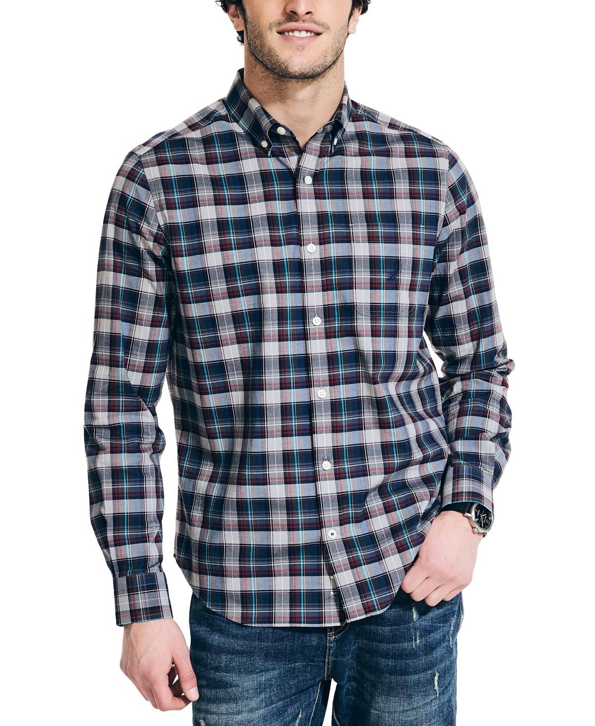 Nautica Mens Classic Fit Button Down Plaid Shirt Product Image