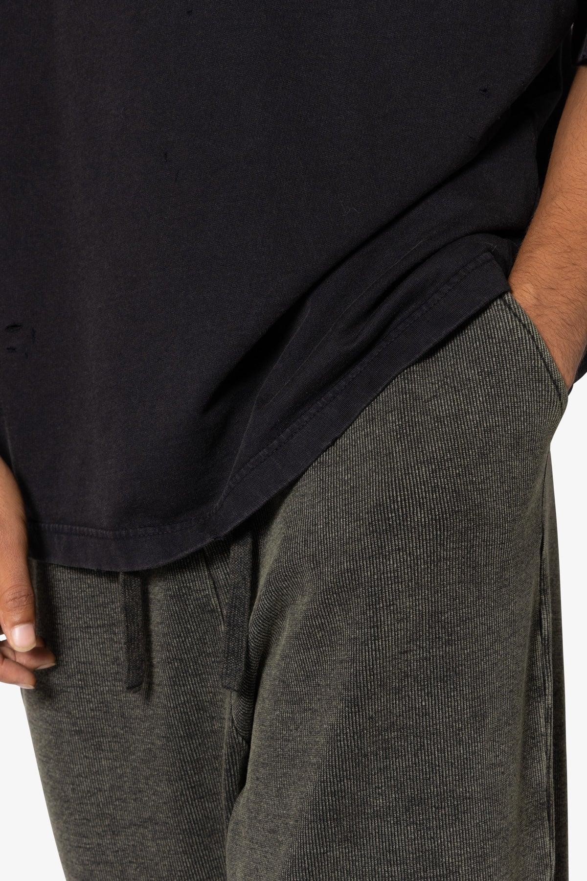 Ribbed Lightweight Washed Sweatpants - Olive Product Image