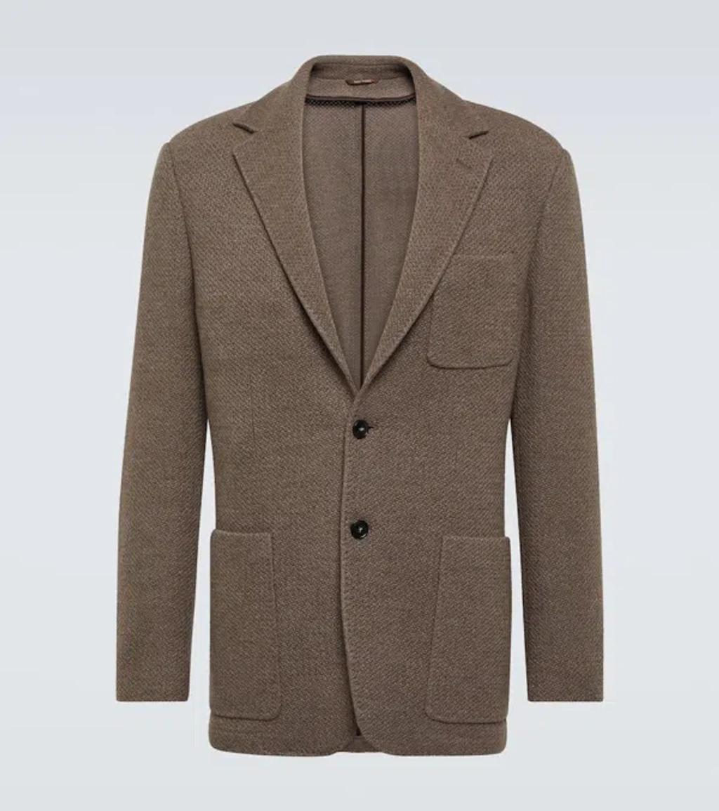 CANALI Wool And Cashmere Blazer In Grey product image