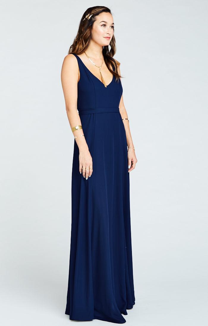 Jenn Maxi Dress ~ Rich Navy Crisp Product Image