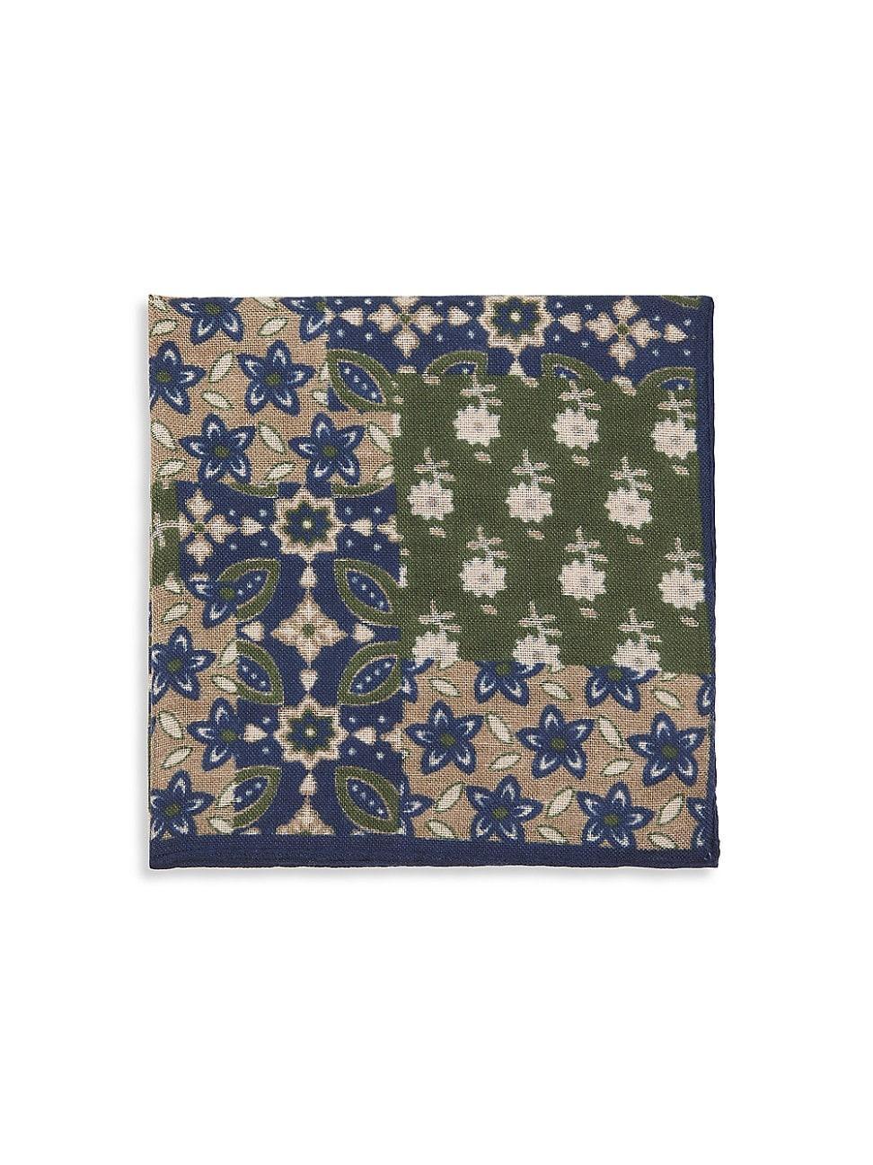 Mens Floral Silk Pocket Square Product Image