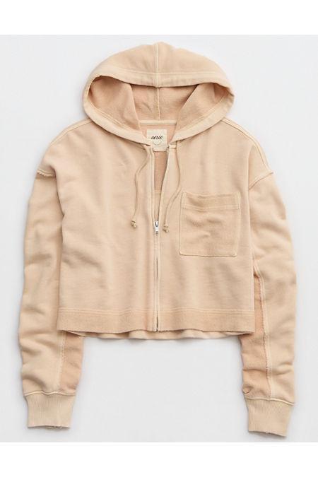 Aerie Cropped Full Zip Hoodie Women's Product Image