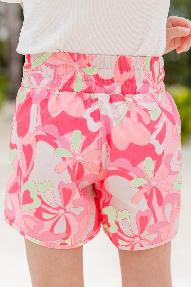 Kid's Errands To Run in Radiant Retro High Waisted Athletic Shorts Product Image