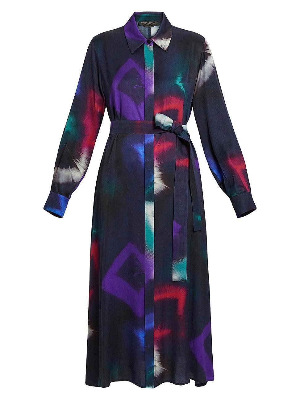 Womens Printed Pontile Twill Shirtdress Product Image