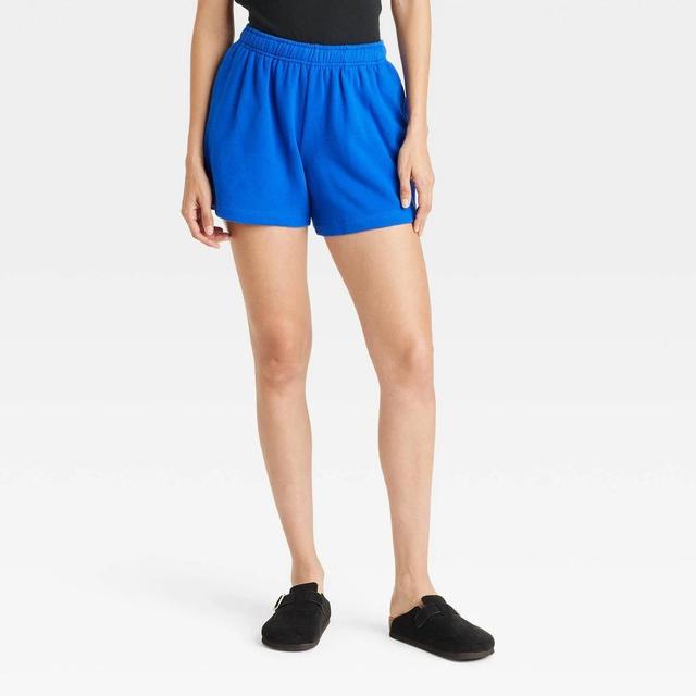 Womens Leisure Studio Mid-Thigh Fleece Shorts - Universal Thread Cobalt XL Product Image