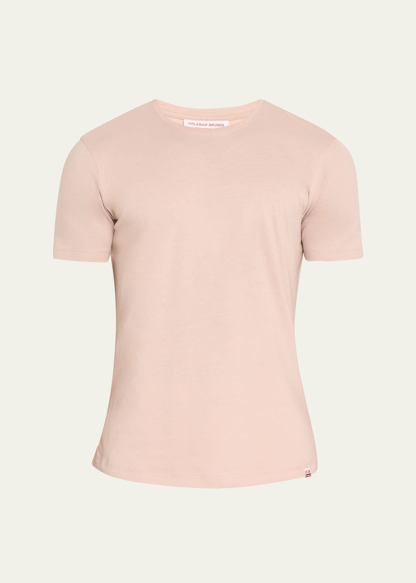 Mens Cotton-Silk Solid T-Shirt Product Image