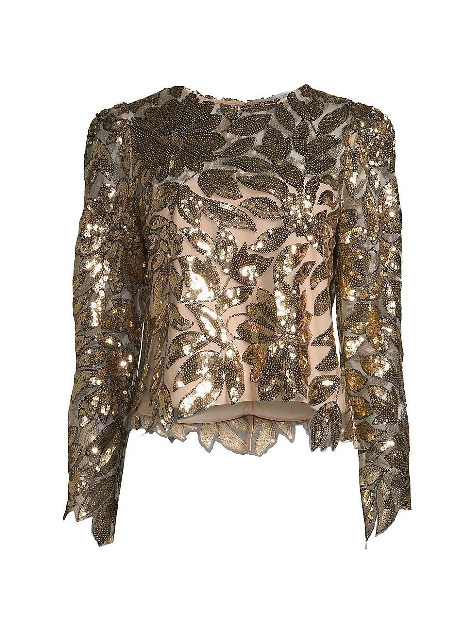 Womens Sequin Leaf Top product image