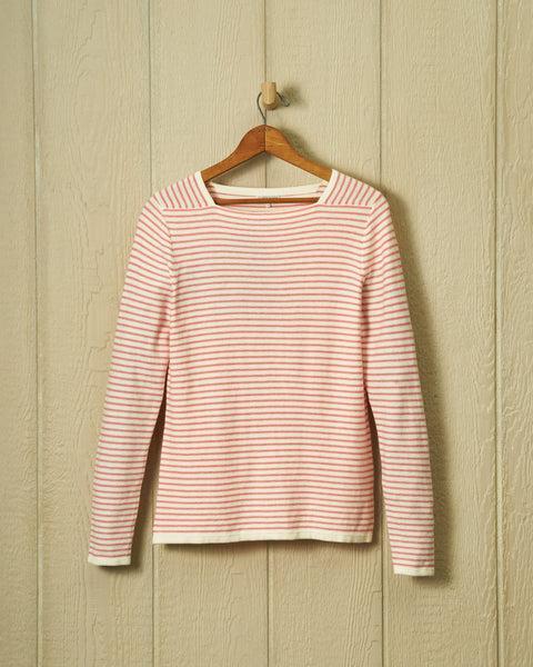 Riviera Sweater Knit Top in Cream/Nasturtium Product Image