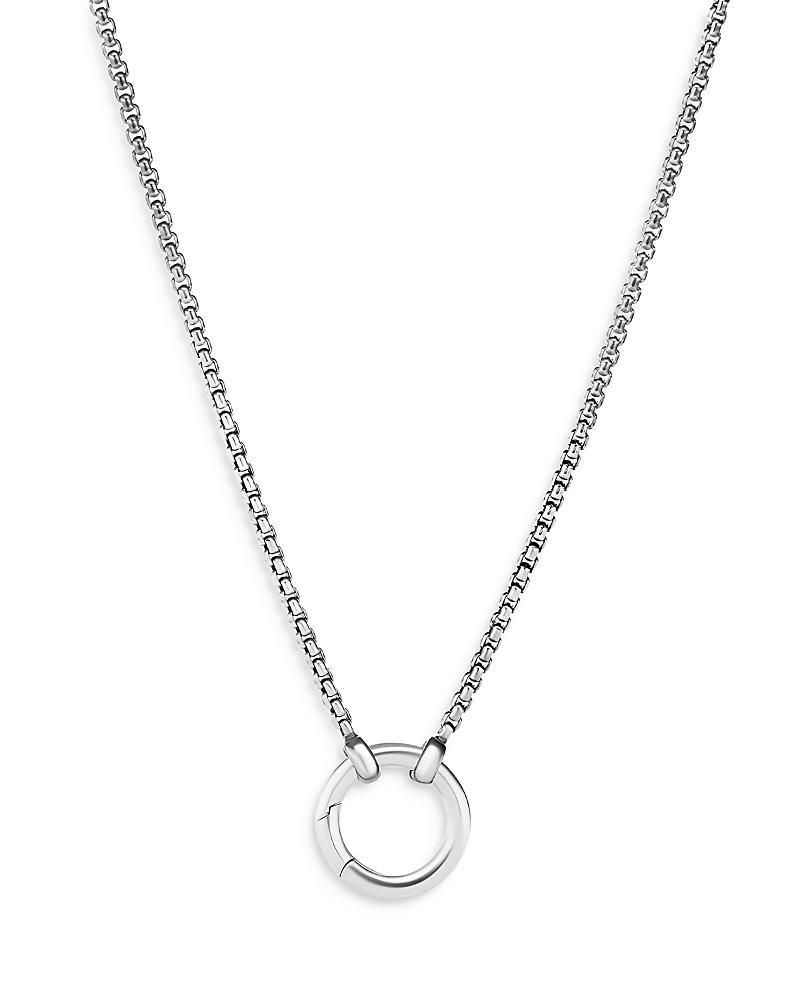 Womens Chain Sterling Silver Cable Amulet Box Chain Necklace Product Image