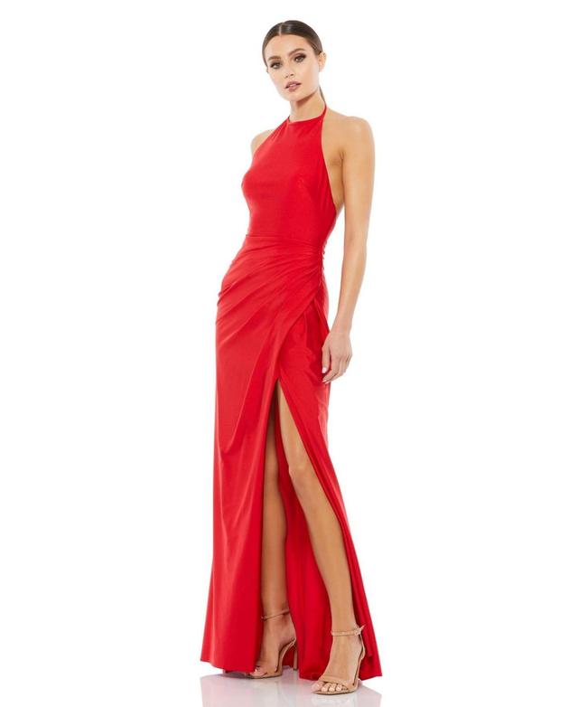 Womens Ieena Sleeveless Pleated Halter Gown Product Image