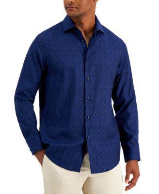 Alfani Mens Regular-Fit Medallion-Print Shirt, Created for Macys Product Image