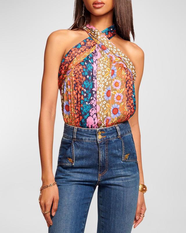 Womens Charli Floral Halter Top Product Image