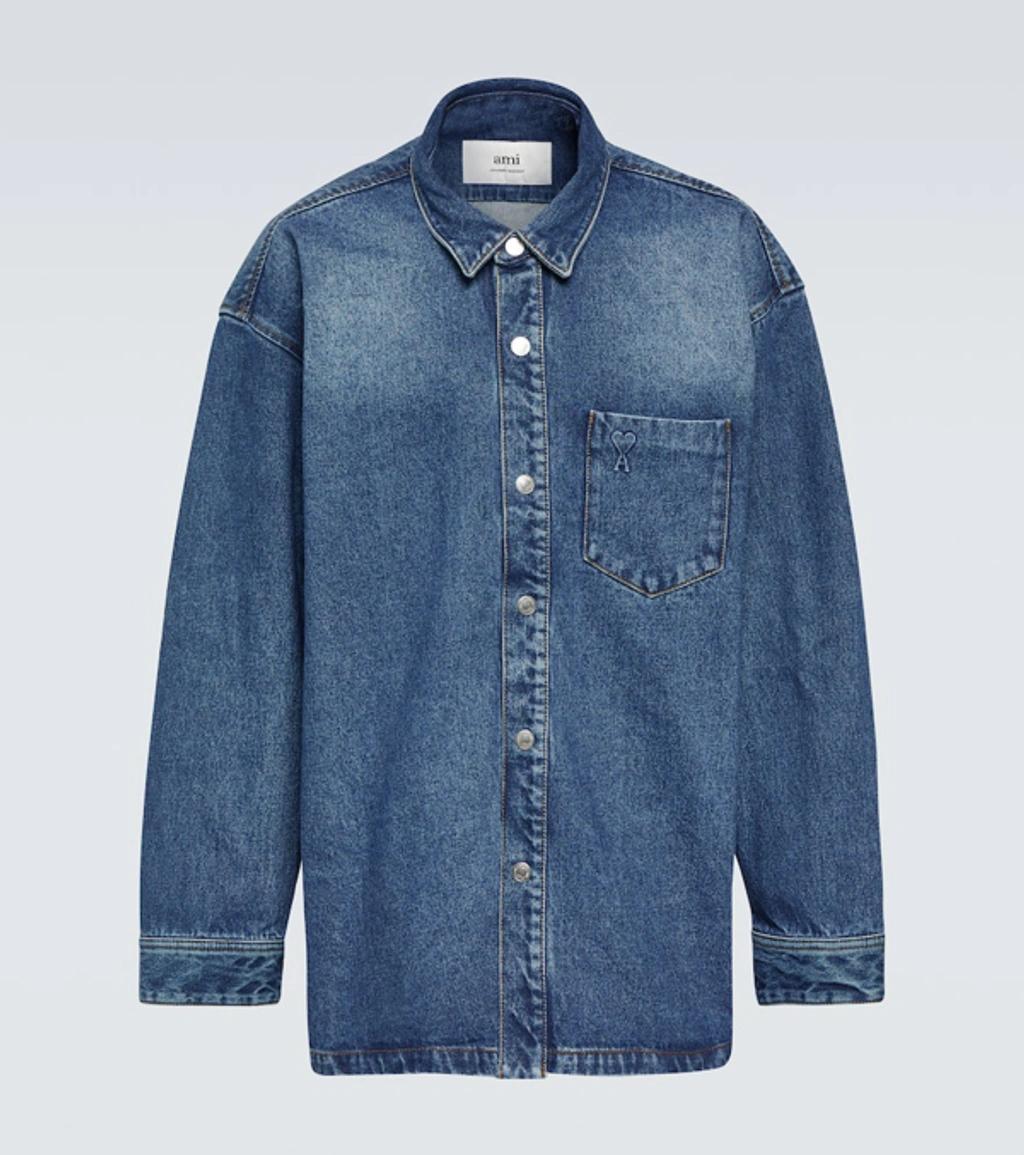 Ami De Caur Denim Overshirt In Used Blue Product Image