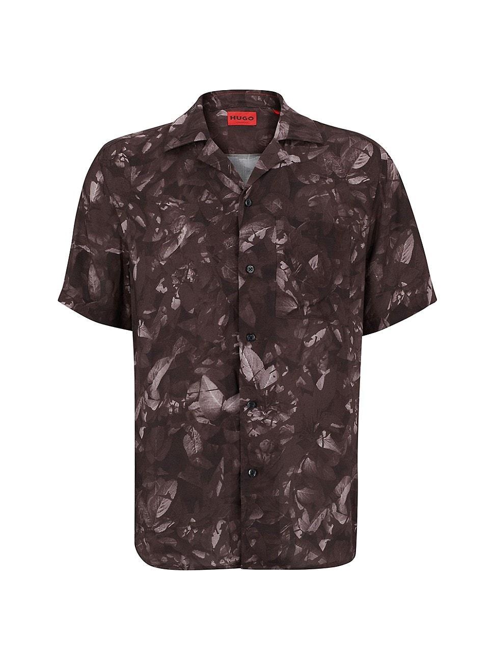 Mens Oversized-fit shirt with all-over floral print Product Image