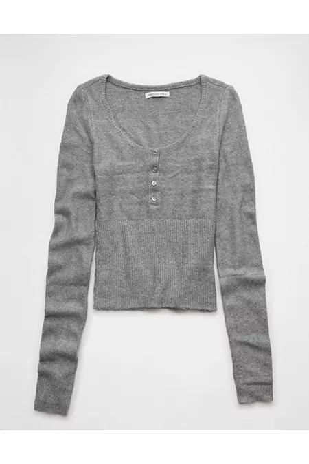 AE Fitted Henley Sweater Womens Product Image