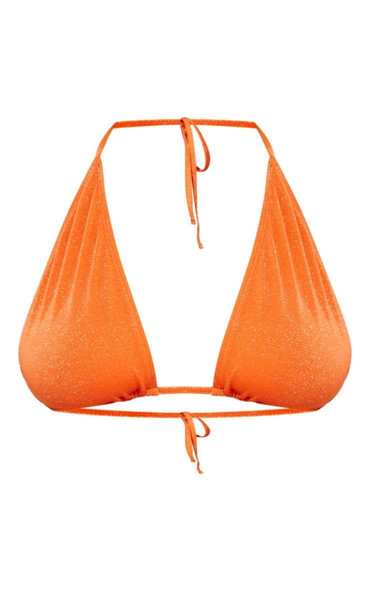 Orange Glitter Fuller Bust Triangle Bikini Top Product Image