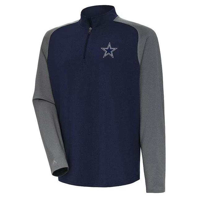 Mens Antigua Dallas Cowboys Dauntless Raglan Quarter-Zip Jacket Blue Product Image