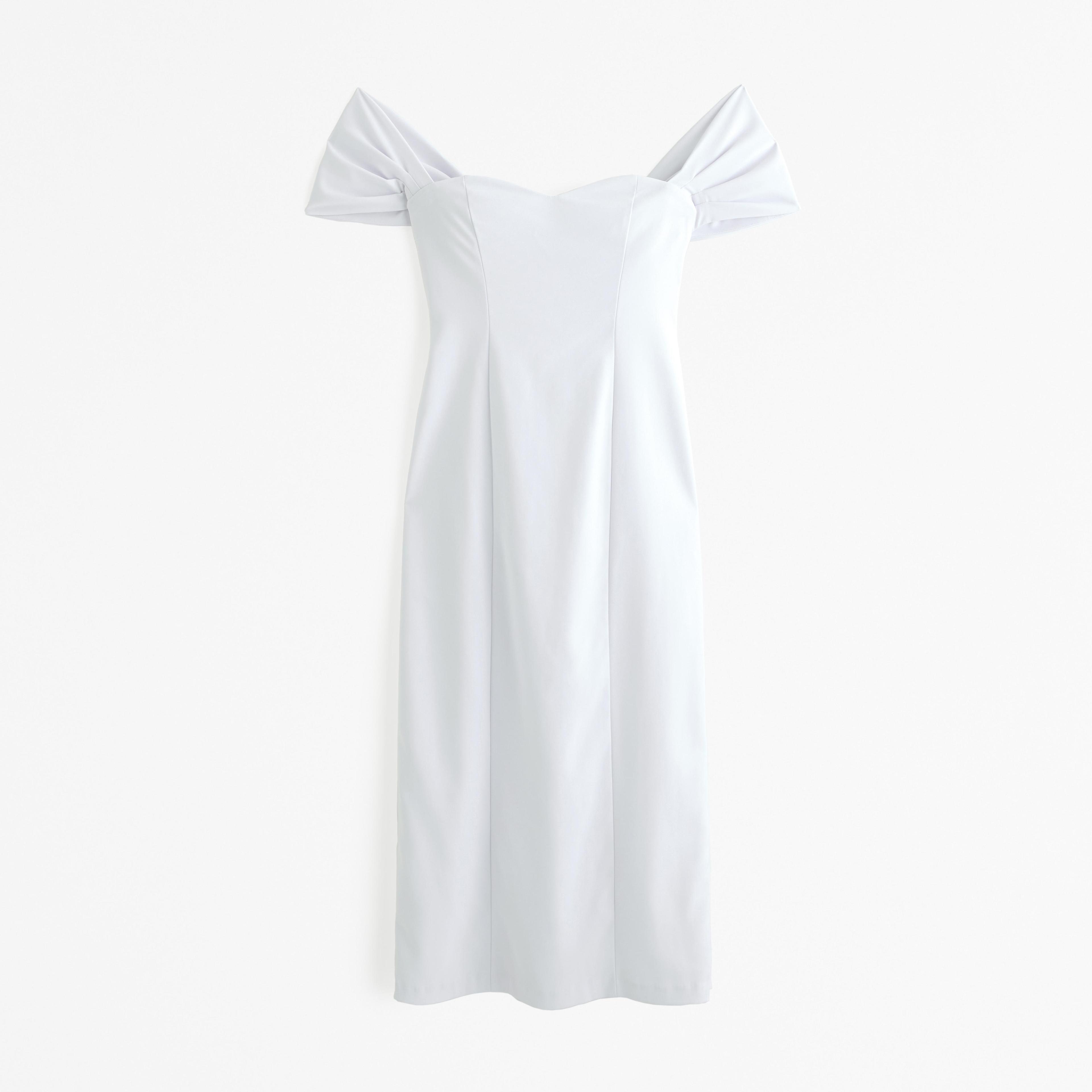 Clean Off-The-Shoulder Midi Dress Product Image