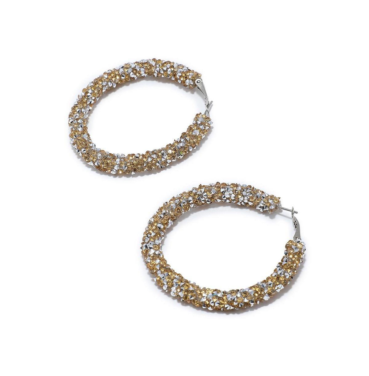 Sohi Womens Frosted Hoop Earrings Product Image