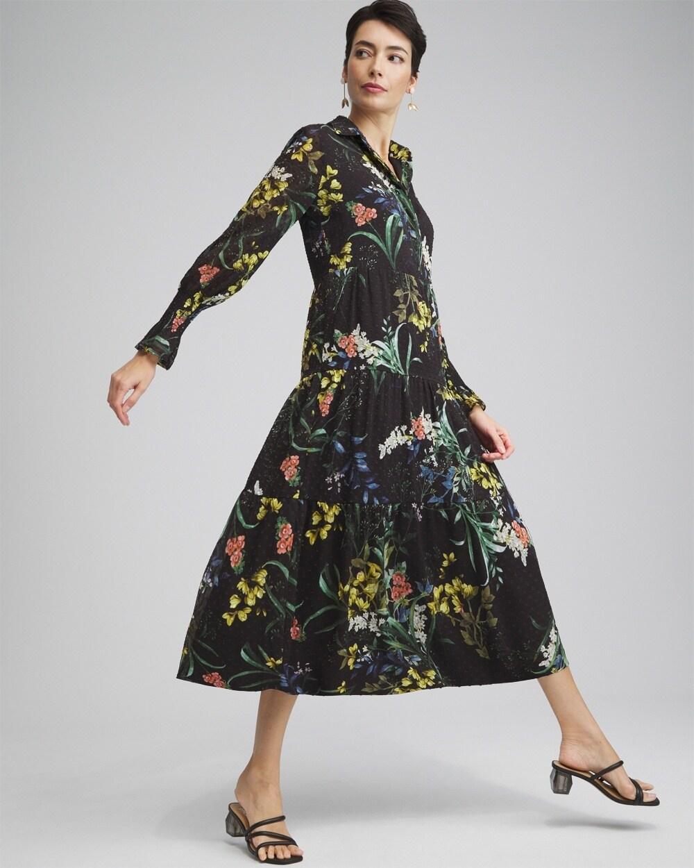 Floral Jacquard Tiered Dress Product Image