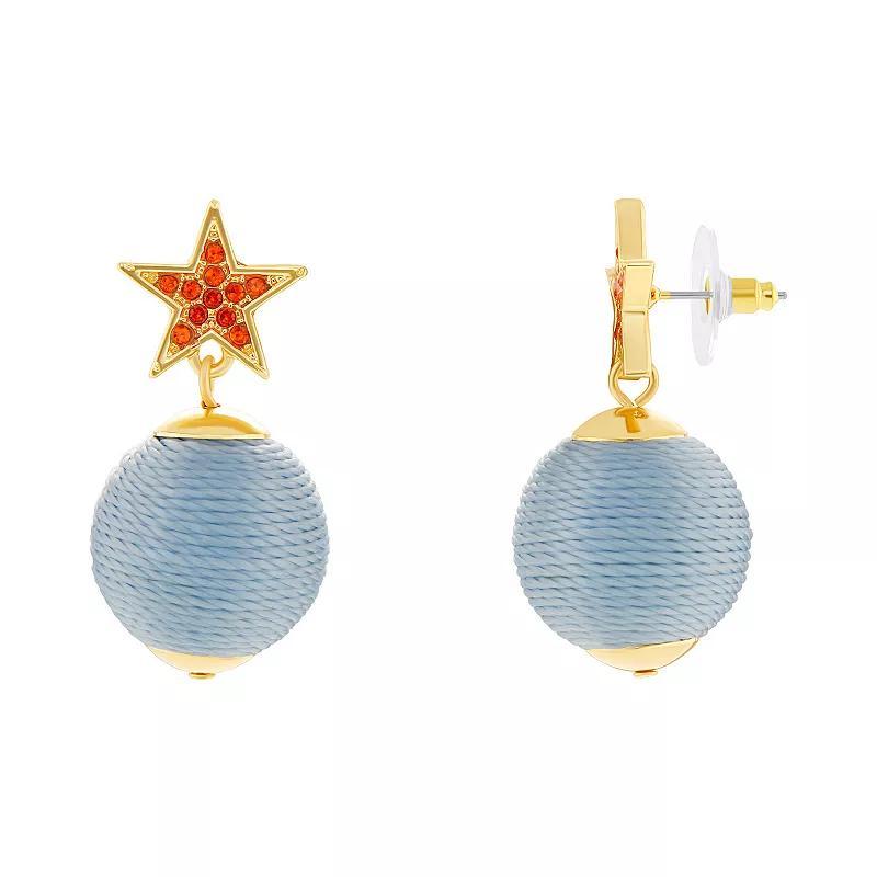 Emberly Pave Glass Star & Fireball Drop Earrings, Womens, Blue Product Image