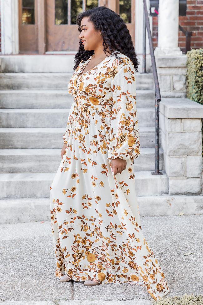 More Days Like This Brown Leaf Print Maxi Dress Product Image