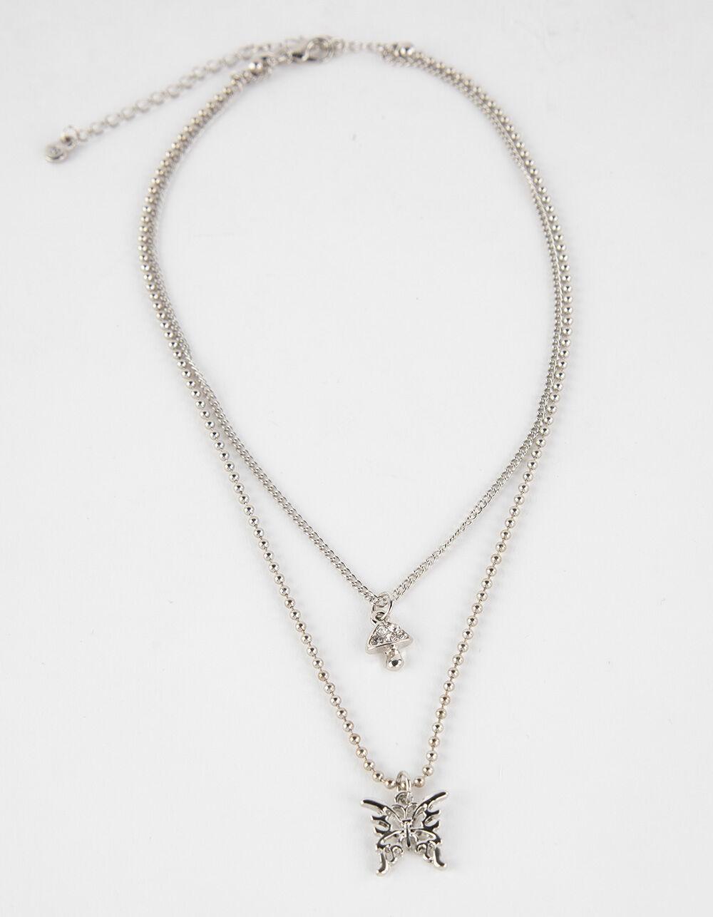 FULL TILT Layered Ball Chain Butterfly Necklace Product Image