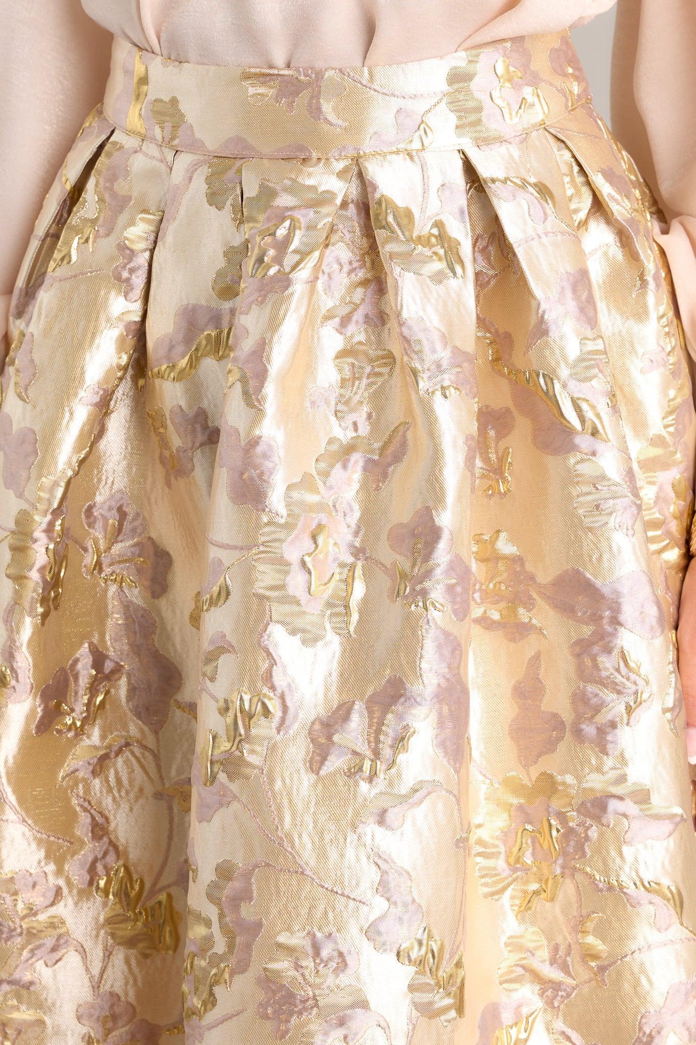 Forever Grateful Gold Jacquard Midi Skirt Product Image