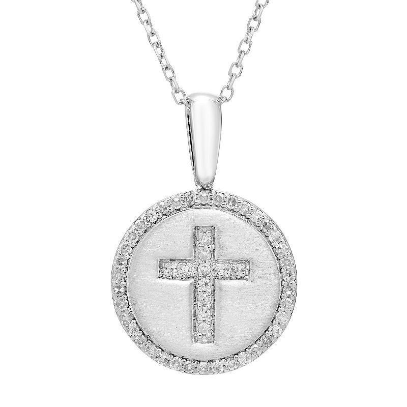 Its Personal Sterling Silver & Diamond Accent Cross Pendant Necklace, Womens Product Image