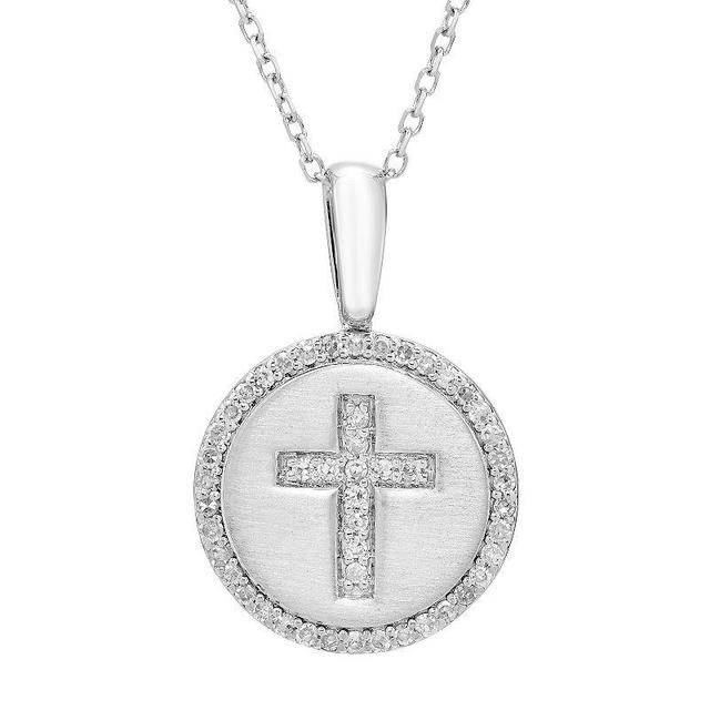 Its Personal Sterling Silver & Diamond Accent Cross Pendant Necklace, Womens Product Image