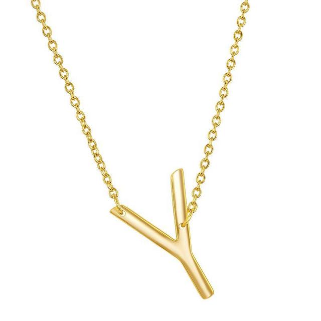 Sterling Silver Sideways Initial Necklace, Womens Gold Tone D Product Image