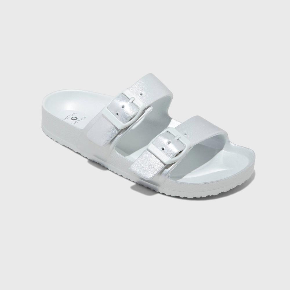 Womens Neida EVA Two Band Footbed Slide Sandals - Shade & Shore Silver 8 Product Image