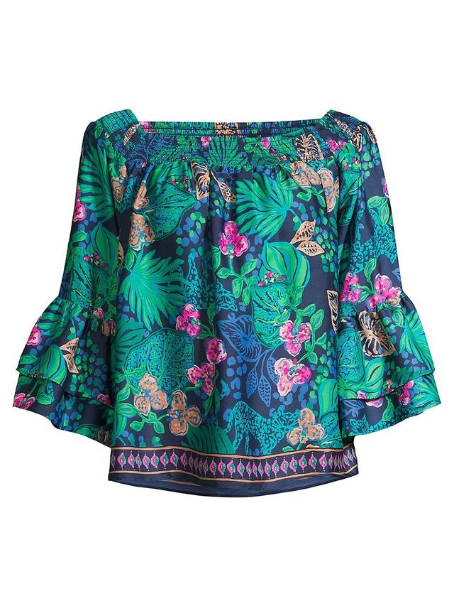 Womens Kaori Floral Off-The-Shoulder Top Product Image