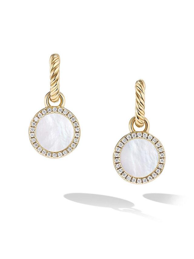 Womens Petite DY Elements Drop Earrings in 18K Yellow Gold with Pav Diamonds Product Image