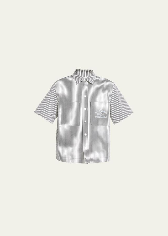 AMIRI Motors Stripe Cotton Camp Shirt Product Image