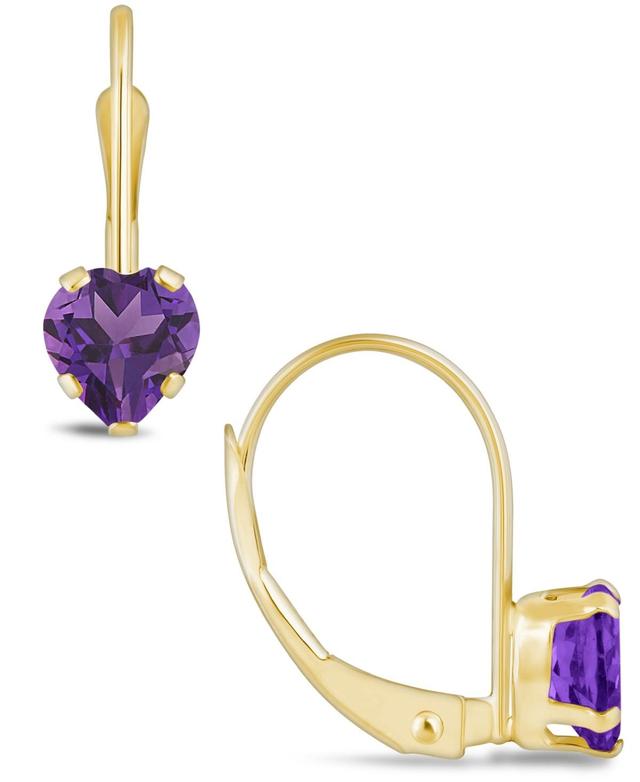 Macys Gemstone Leverback Earrings in 10K Yellow Gold Product Image