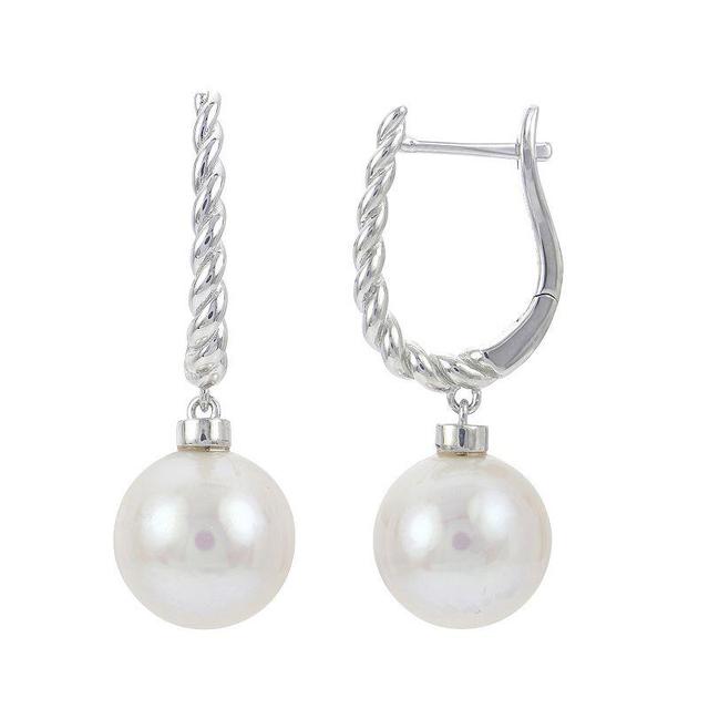 PearLustre by Imperial Sterling Silver Freshwater Cultured Pearl Twisted Wire Drop Earrings, Womens Product Image