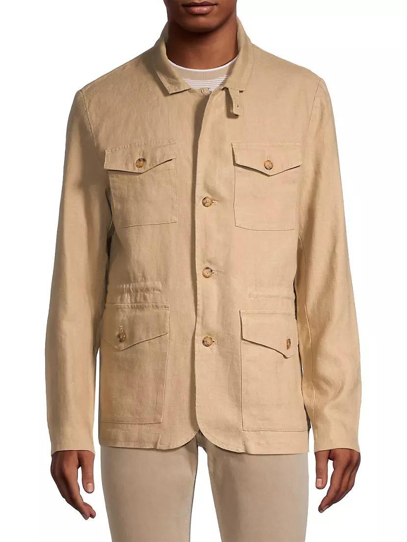 Linen Button-Front Jacket Product Image