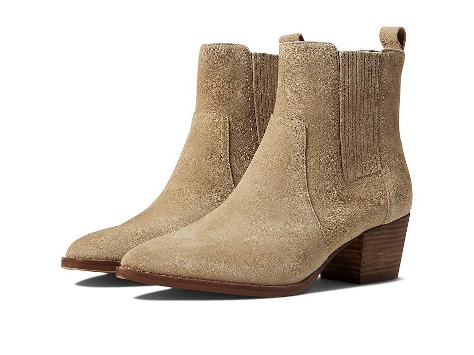 Madewell The Western Ankle Boot in Suede (Walnut Shell) Women's Boots Product Image